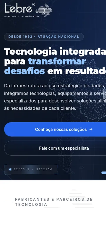 O mesmo site da Lebre visto no celular.